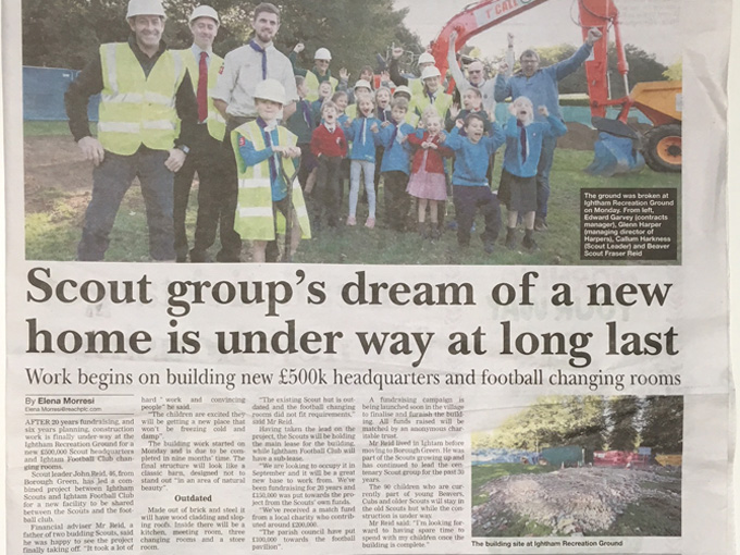 New facilities for Ightham Scouts and Football Club in Ightham Recreation Ground