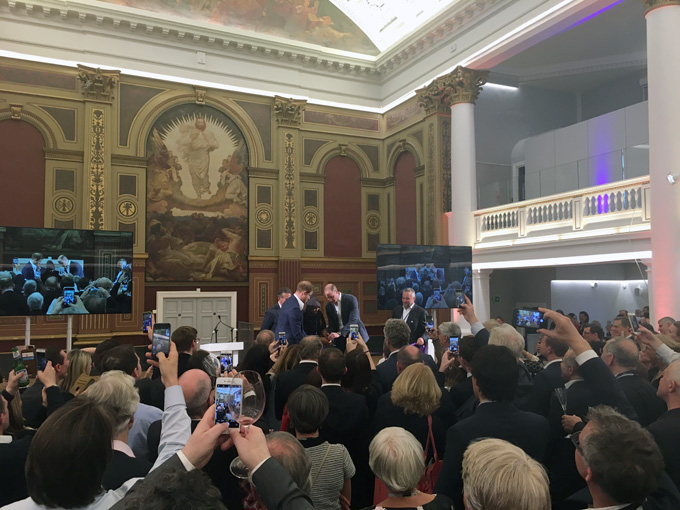 The Duke of Cambridge and Prince Harry attend the opening of the Greenhouse Centre.